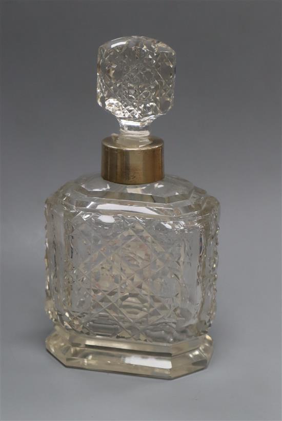 A Victorian silver mounted spherical cut glass scent bottle